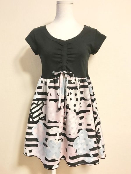 画像2: 【USED】・MILK/デイジースウィートトップス　ブラック　＋　フレンチメールベロアOP ブラック　2点SET (2)