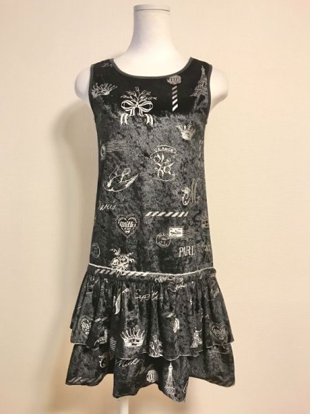 画像5: 【USED】・MILK/デイジースウィートトップス　ブラック　＋　フレンチメールベロアOP ブラック　2点SET (5)