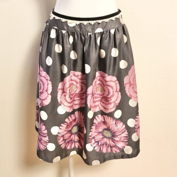 画像1: Emily Temple cute/ドット＆フラワーpt SK (1)