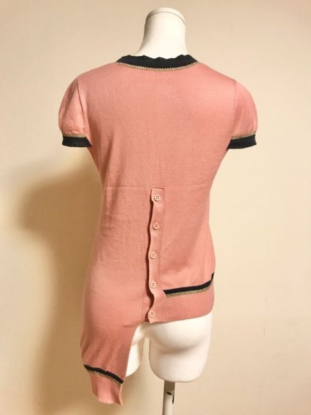 画像3: 【USED】・Jane Marple/アシンメトリーニットベスト　ピンク (3)