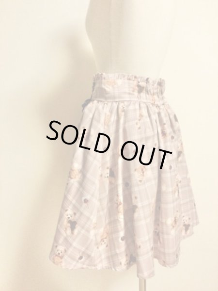 画像4: 【USED】・Ank Rouge/Bear cherry チェックスカート　ブラウン　+　yesteryear/カップケーキ缶バッチ　SET (4)