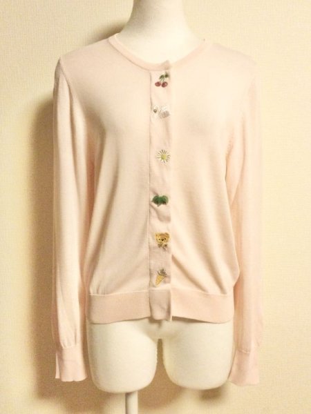 画像1: franche lippee/リッペニットクルーカーデ　ピンク (1)