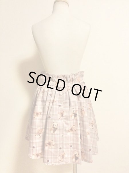 画像3: 【USED】・Ank Rouge/Bear cherry チェックスカート　ブラウン　+　yesteryear/カップケーキ缶バッチ　SET (3)