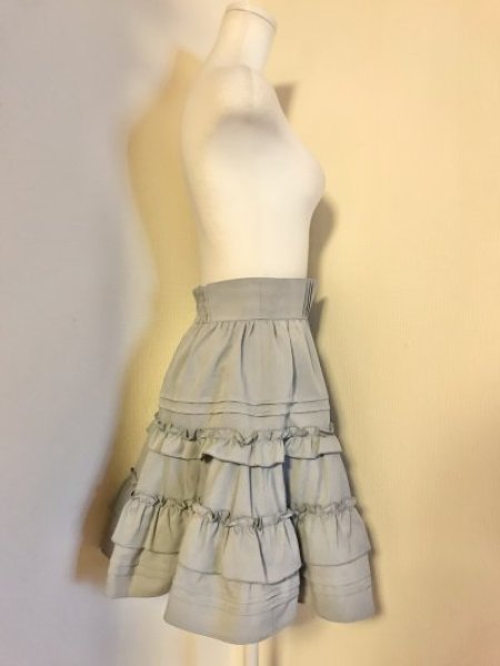 画像2: 【USED】・Secret Honey/ピンタックフリルミニスカート　グレー (2)