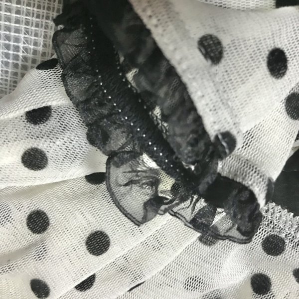 画像8: 【USED】・Le salon d’Y./ドットチュールトップス　ブラック (8)