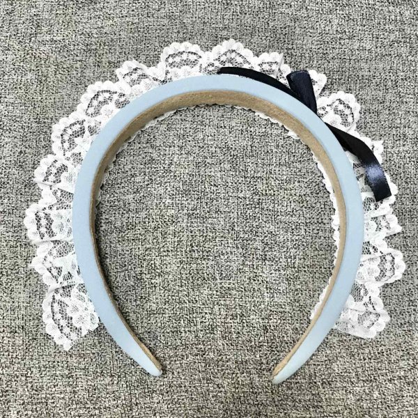 画像1: ノーブランド/メイド風カチューシャ　サックス (1)