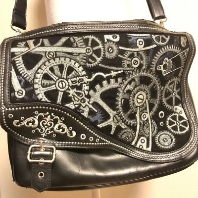 画像2: Restyle/ Steampunk Black Mechanism Messenger Bag