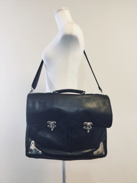 画像9: 【USED】・Restyle/Black Satchel A4 Bag (9)