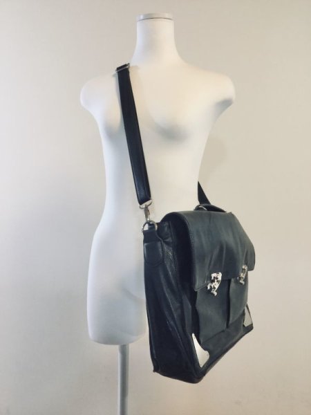 画像3: 【USED】・Restyle/Black Satchel A4 Bag (3)