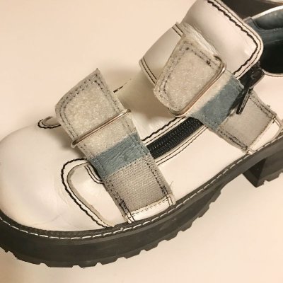 画像2: YOSUKE/2連ベルトジップシューズ　白　23.0cm