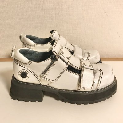 画像3: YOSUKE/2連ベルトジップシューズ　白　23.0cm