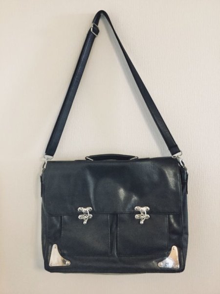 画像1: Restyle/Black Satchel A4 Bag (1)