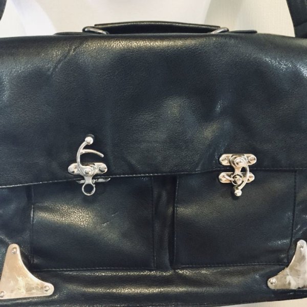 画像7: 【USED】・Restyle/Black Satchel A4 Bag (7)