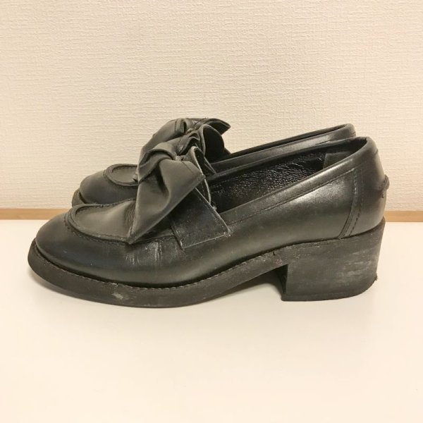 画像2: 【USED】・Jane Marple/ロイヤルリボンローファー　M　ブラック (2)