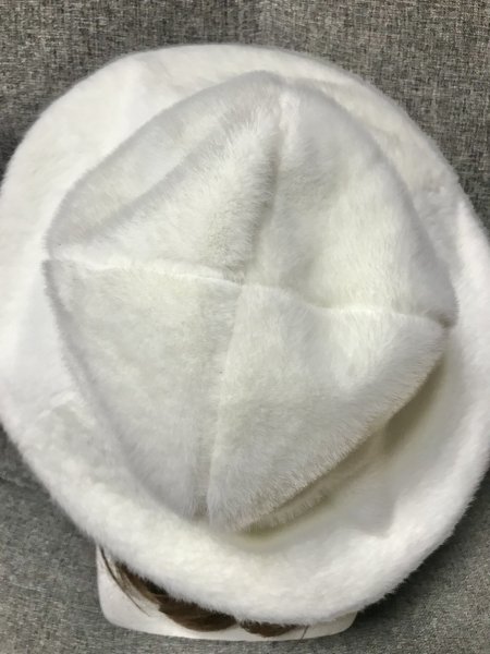 画像8: 【USED】・Candy Stripper/FLUFFY FUR ハット ホワイト (8)