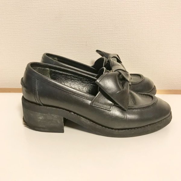 画像3: 【USED】・Jane Marple/ロイヤルリボンローファー　M　ブラック (3)