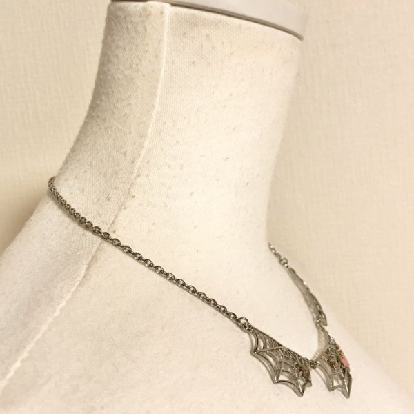 画像8: 【USED】・クリエイターブランド/BIG十字架リング　ブラック　＋　ノーブランド/スパイダー＆コウモリネックレス　2点SET (8)