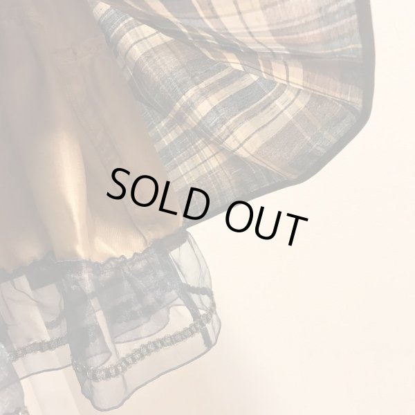 画像13: 【USED】・Lois CRAYON/チェックSK　ブラウン　＋　Jane Marple/コットンオーガンジーテーマエンブロイダリースカート　ネイビー　2点SET (13)