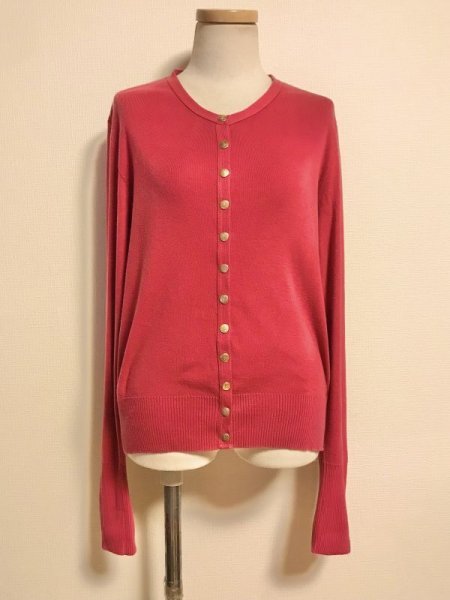 画像1: agnes b. fabrique en france/スナップボタンカーディガン　2　レッド (1)