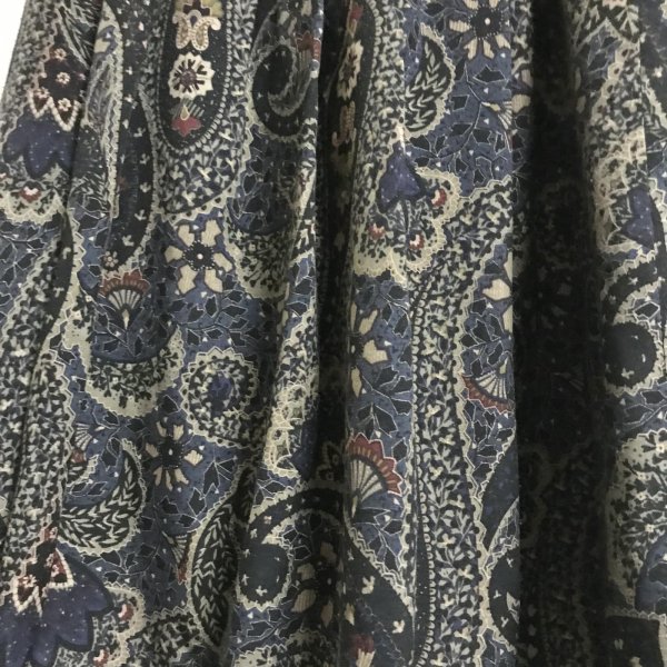 画像3: 【USED】・ペイズリースカート　ネイビー (3)