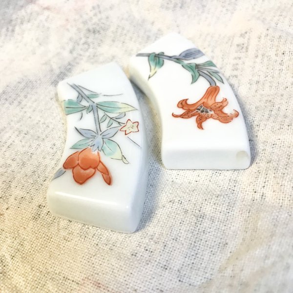 画像4: 【VINTAGE】・お花の扇箸置き (4)