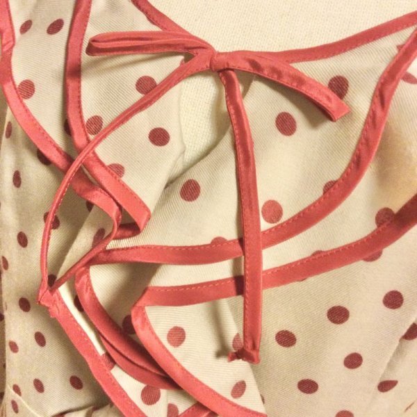 画像5: 【USED】・MILK/ドットフリルOP　レッド×ベージュ (5)