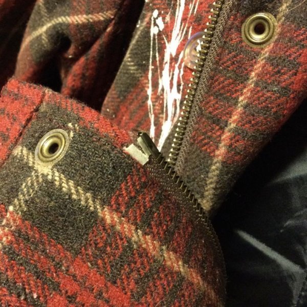 画像9: 【USED】・ROMANTIC NEUROSIS/チェックペイントコート　赤 (9)