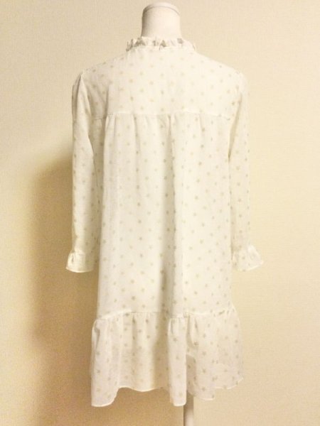 画像3: 【USED】・MILK/starチュニックブラウス　ホワイト×ゴールド (3)