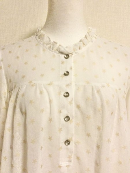 画像4: 【USED】・MILK/starチュニックブラウス　ホワイト×ゴールド (4)