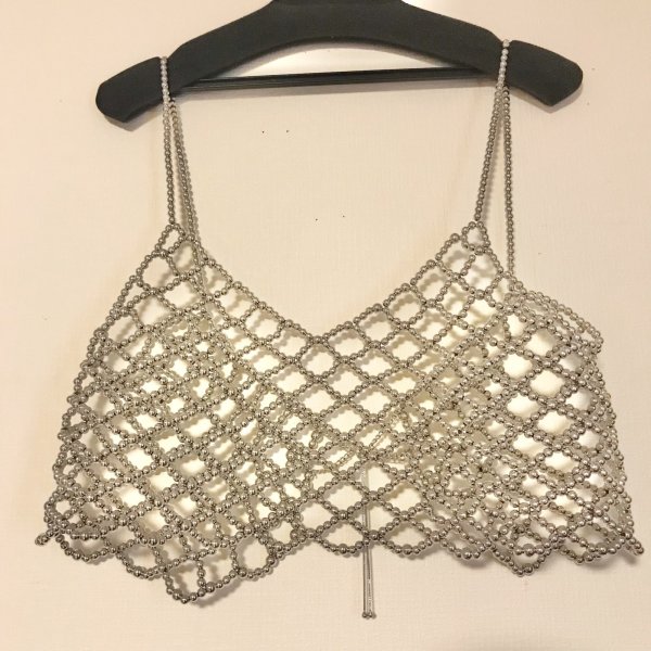 画像2: ※SALE※【USED】・JEANASIS　ボールチェーンビスチェ　シルバー (2)