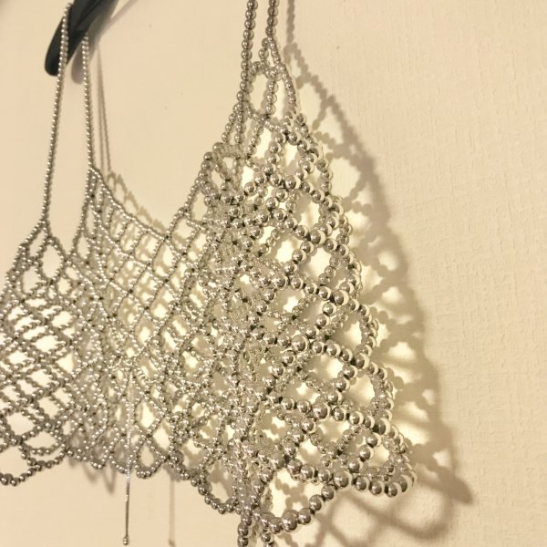 画像3: ※SALE※【USED】・JEANASIS　ボールチェーンビスチェ　シルバー (3)