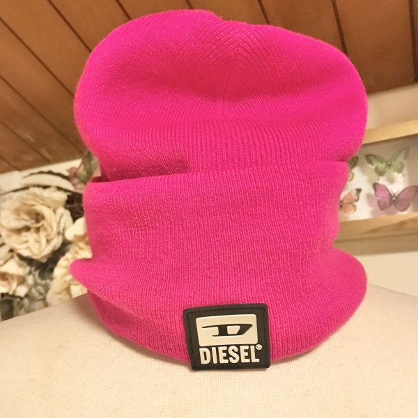 画像7: ※SALE※【USED】・DIESEL ニットキャップ　ショッキングピンク (7)