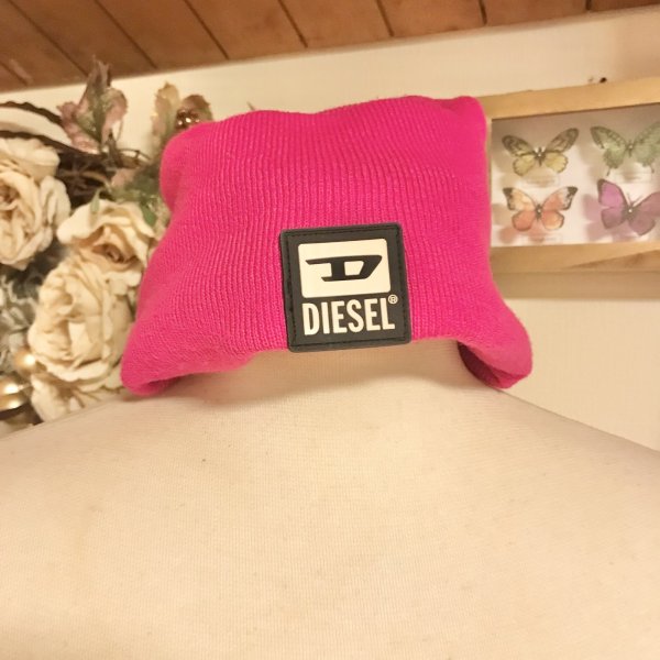 画像5: ※SALE※【USED】・DIESEL ニットキャップ　ショッキングピンク (5)