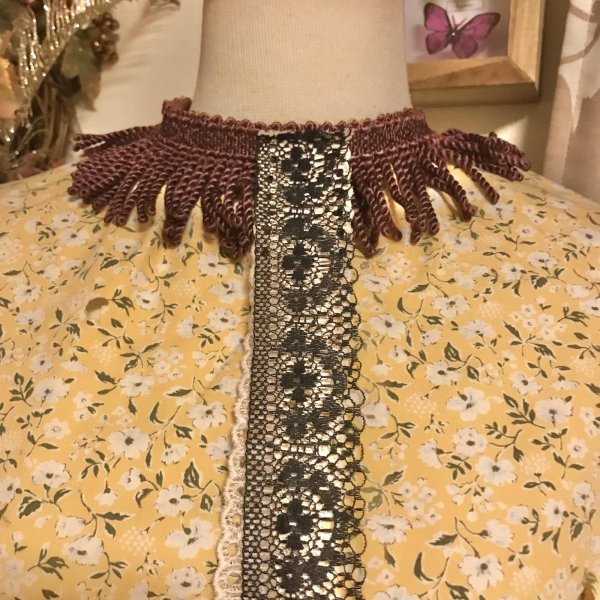 画像6: 【夜の街燈 Street Lamp at Night】・フラワータッセルケープ・オーバースカート　イエローブラウン (6)