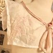 画像4: 【夜の街燈 Street Lamp at Night】・リメイクセーラー付け襟　お花刺繍　ピンク×白 (4)