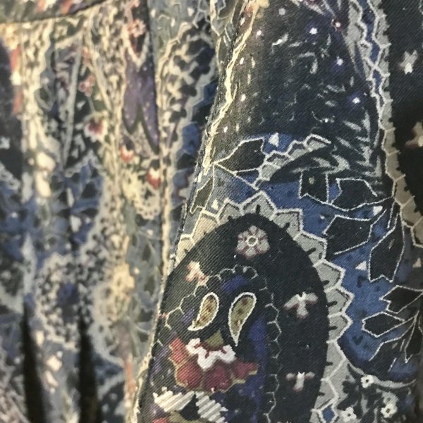 画像6: 【USED】・ペイズリースカート　ネイビー (6)
