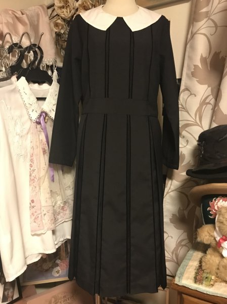 画像1: 【USED】・Jane Marple/ワンピース　NO. 0-0590 ブラック×オフホワイト (1)