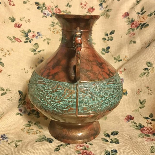 画像2: 【VINTAGE】・  特殊新合金製 瑞峰作 壺型花瓶 (2)