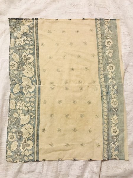 画像2: 【VINTAGE】・インテリアファブリック　花柄　ブルー (2)