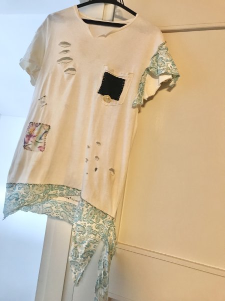 画像1: 【夜の街燈 Street Lamp at Night】・アシンメトリーなごちゃごちゃリメイクT (1)