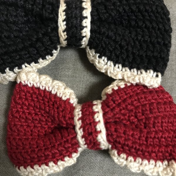 画像3: 【USED】・クリエイターブランド/ニットリボンクリップ　黒&赤 (3)