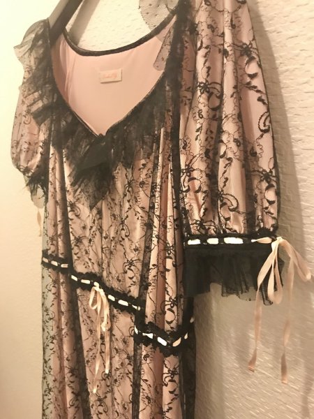 画像3: 【USED】・Le salon d’Y. 黒レースワンピース 黒×ピンク (3)