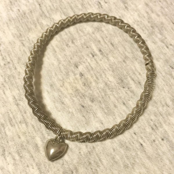 画像1: 【VINTAGE】・ハートブレスレット　シルバーカラー (1)