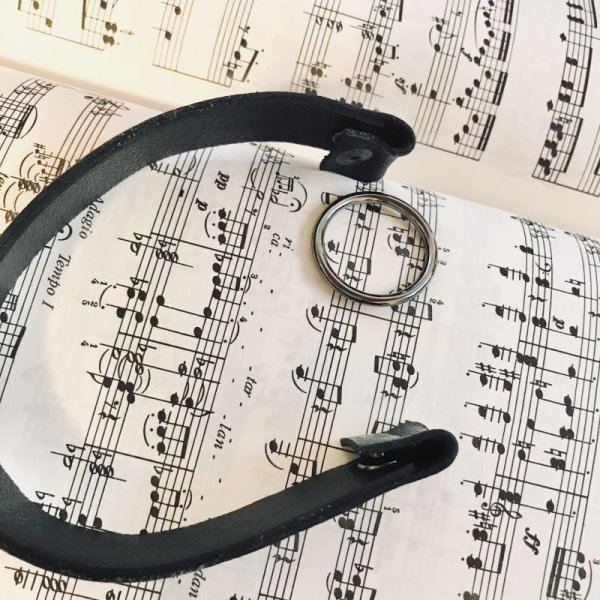 画像7: 【USED】・レザーリングアンクレット　ブラック (7)