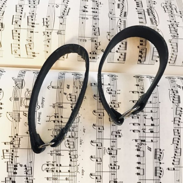 画像2: 【USED】・レザーリングアンクレット　ブラック (2)