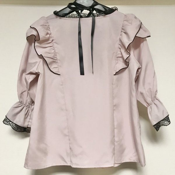 画像2: 【USED】・NOEMIE/2WAYチョーカーネックブラウス　ピンク (2)