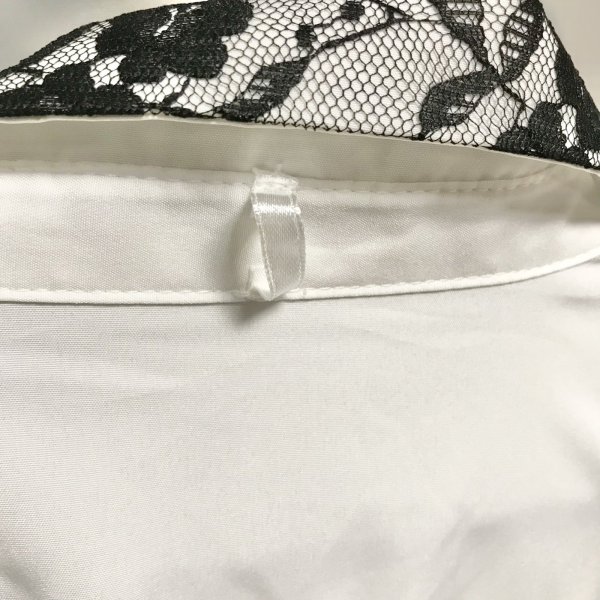 画像7: 【USED】・NOEMIE/黒レースブラウス　白 (7)